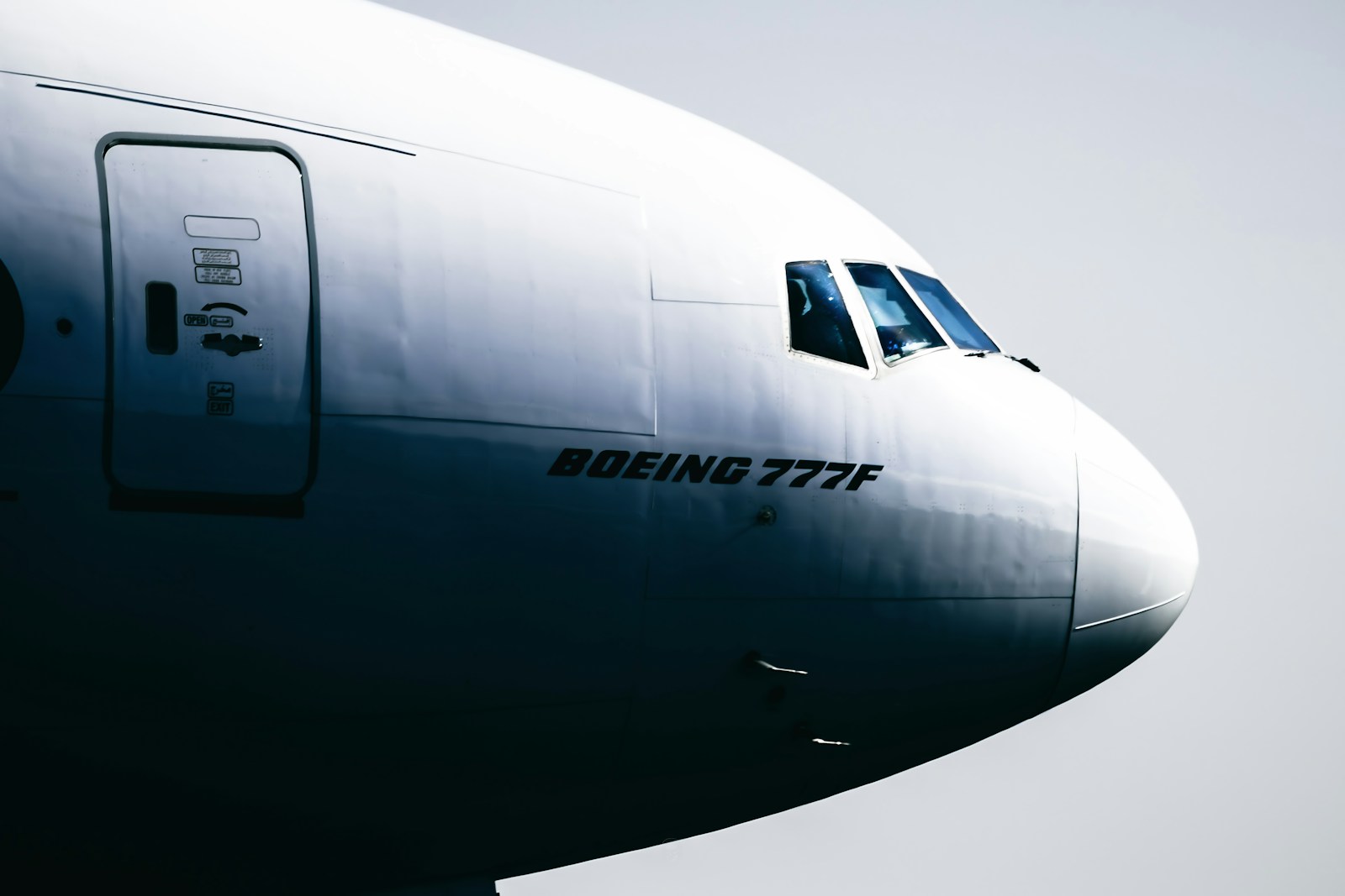 a close up of the nose of an airplane